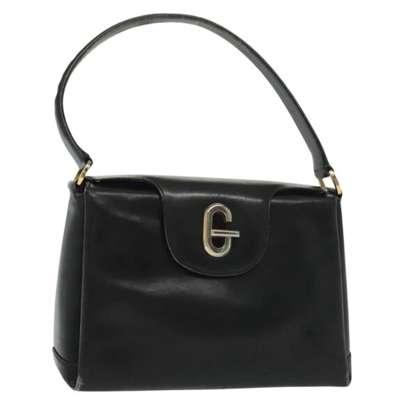 Gucci Handbags - GUCCI Hand Bag Leather Black Gold Auth ep10870